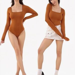 Square Neck Long Sleeve Bodysuit